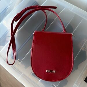 Prune Red Crossbody Bag with Sleek Minimalist Design